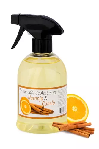 Prieto Larrey - Ambientadores de Hogar y Oficina - Neutralizador De Olores Duradero Con Aromas Naturales - Ambientador en spray - 500ml (Naranja y Canela)