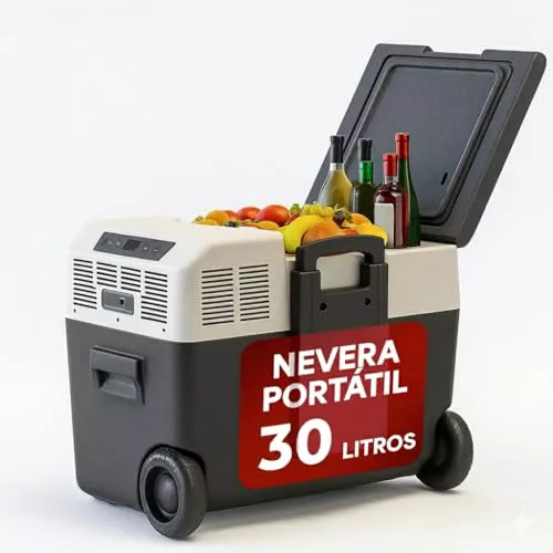 Inuitz Nevera Portatil Electrica 30L – Nevera Compresor 12V para Coche y Aventura | Máxima eficiencia, Ruedas Reforzadas y Aislamiento PU de Alto Rendimiento - Nevera Coche