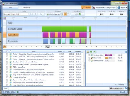 ManicTime, herramienta para gestionar el tiempo que pasamos frente al PC