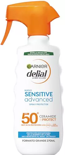 GARNIER DELIAL Sensitive Advanced - Leche Solar para Pieles Claras, Sensibles e Intolerantes al Sol, IP50+, Multicolor - 270 ml, El embalaje puede variar