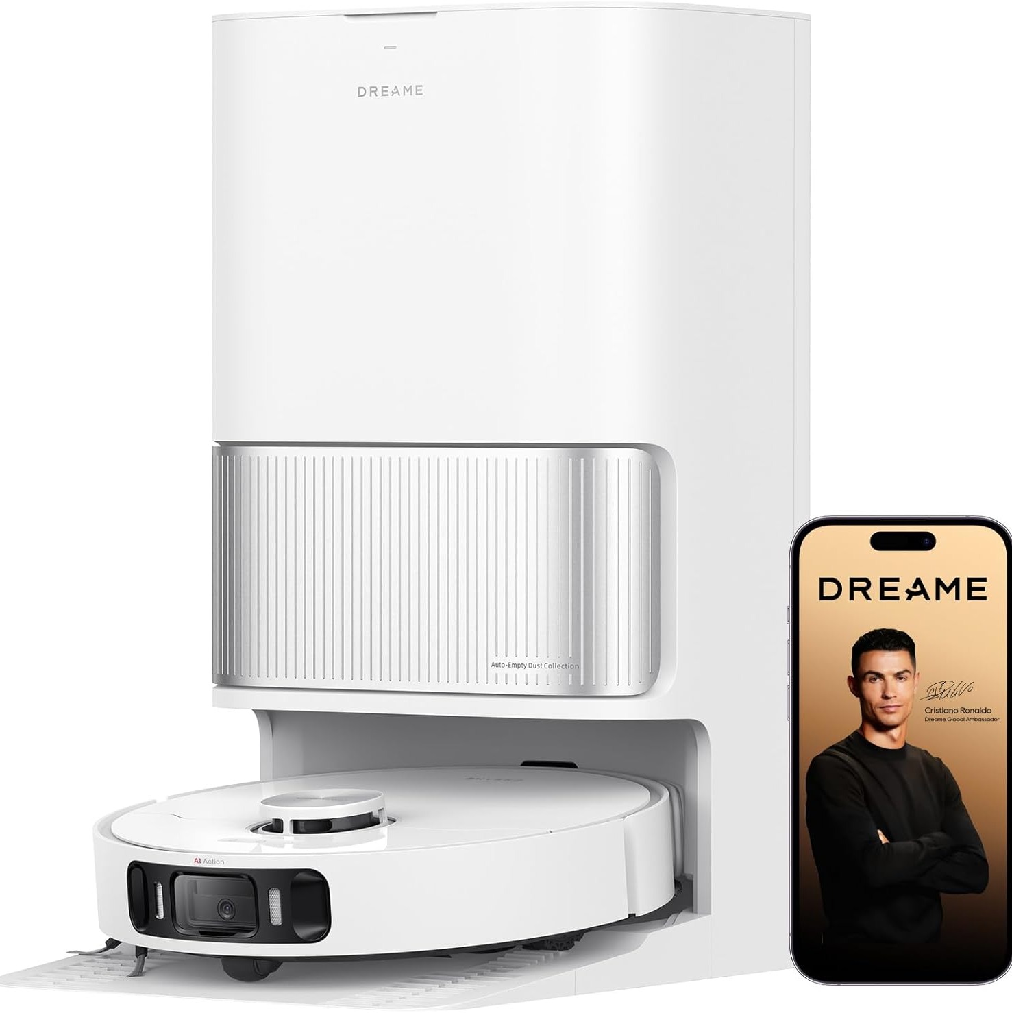 DREAME L40 Ultra AE Robô Aspirador e Mopa, Sucção 19.000Pa, Caixa de Poeira Autoesvaziável, Mopa Flexível com Lavagem Automática 75°C, Amigo dos Pets, App/Voz(Alexa/Google/Siri), 127v
