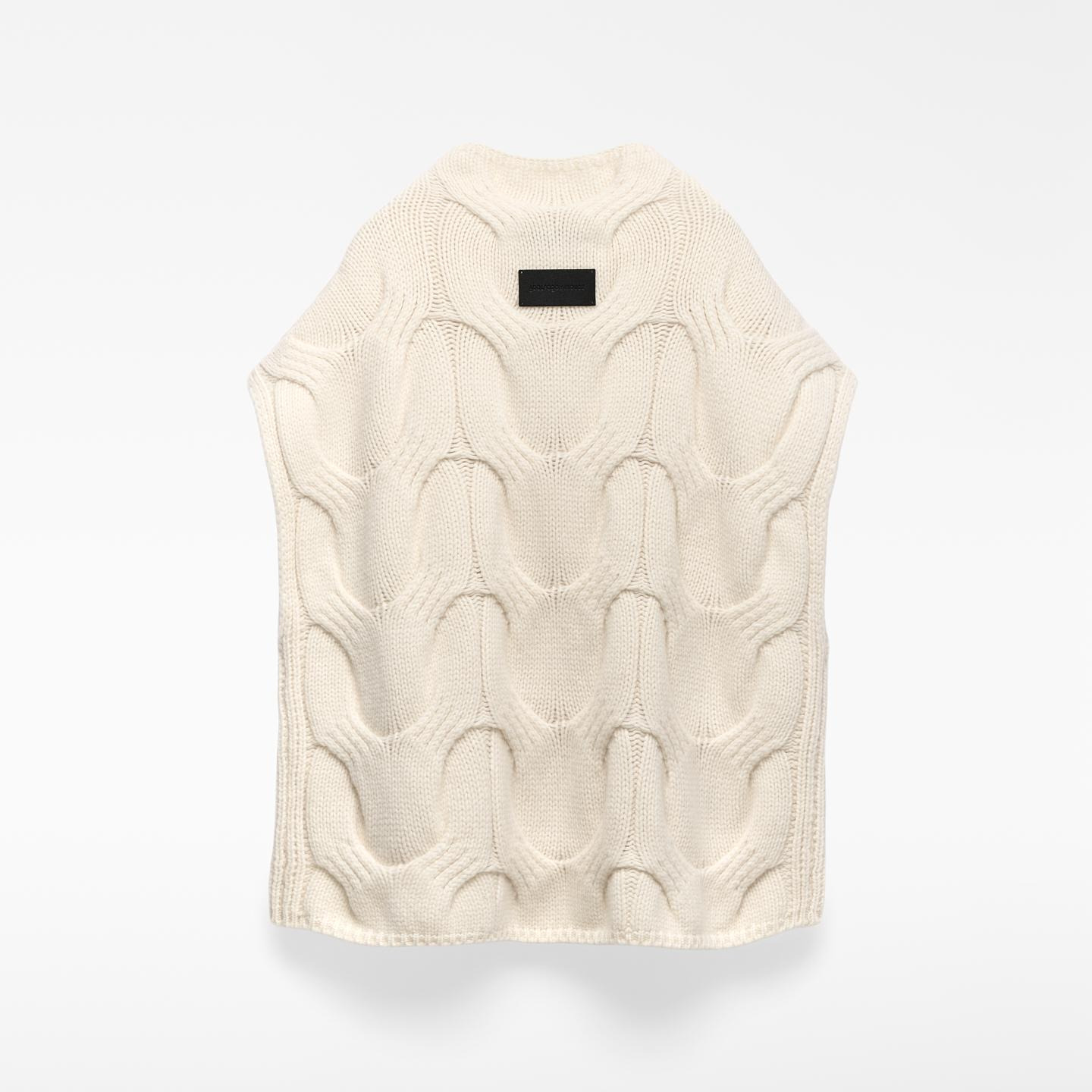 Chaleco de mujer de lana en punto con ochos