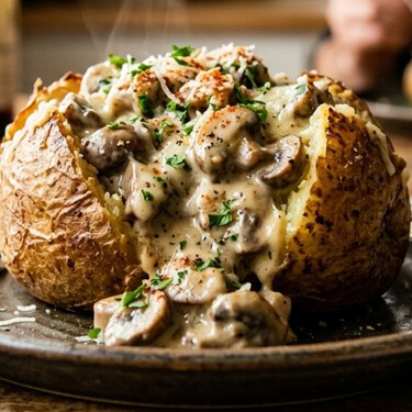 Cómo hacer papas rellenas de salsa cremosa de champiñones enlatados: una receta económica y lista en solo 30 minutos 