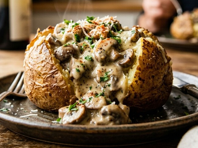 Cómo hacer una papa rellena de salsa cremosa de champiñones enlatados: una receta económica y lista en solo 30 minutos