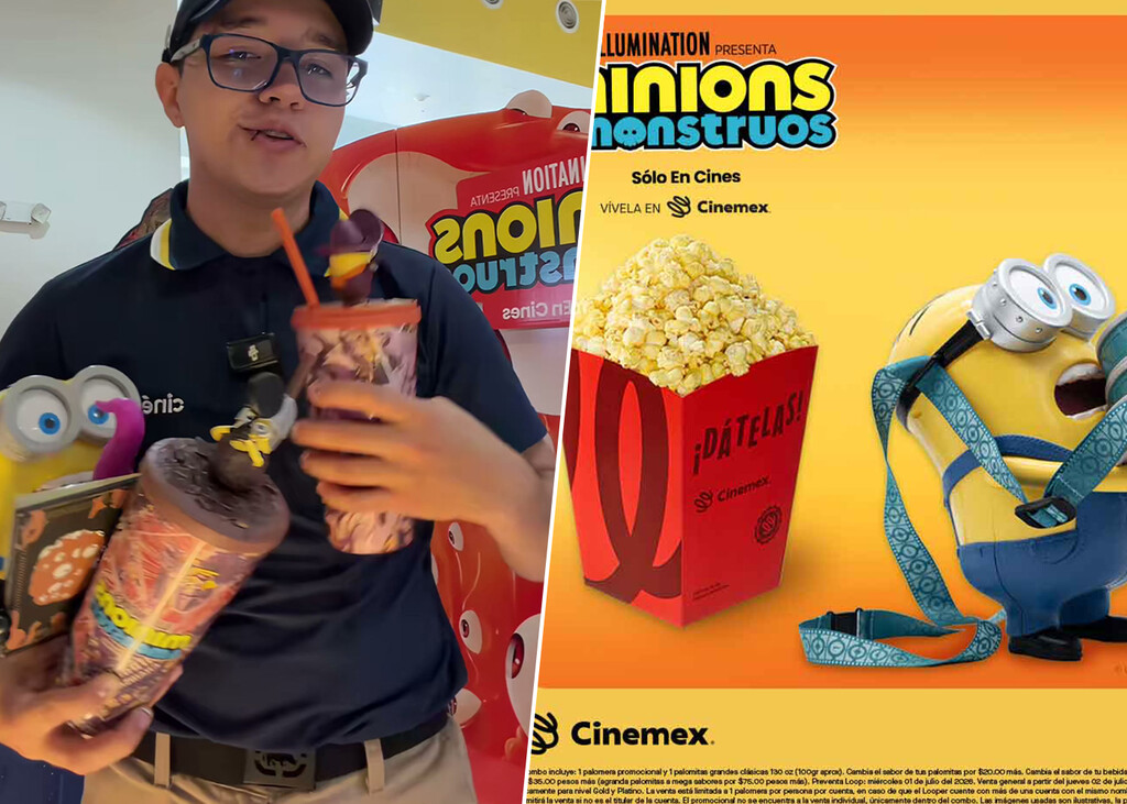 Cinépolis y Cinemex presentan los coleccionables de ''Minions & Monsters' con palomeras y vasos cuya única diferencia es el precio