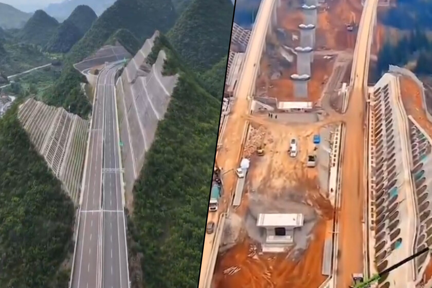 Construir túneles está muy bien, pero en China hay regiones que están a otras cosas: cortar montañas por la mitad