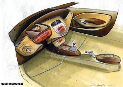 Bocetos del interior del Fiat Bravo