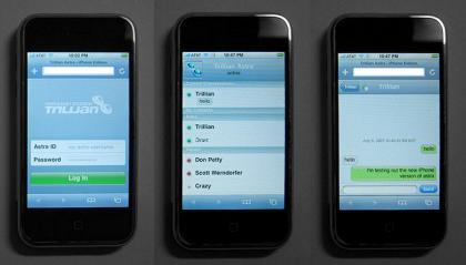 Trillian Astra para el iPhone