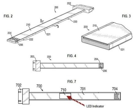 Apple patenta un cable de datos plano con indicadores LED
