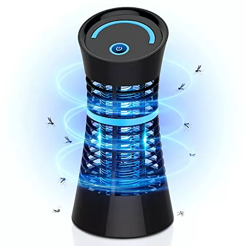 Regevo Lámpara Antimosquitos Eléctrica - Mata Moscas 4W UV de Alta Eficiencia, Exterminador de Insectos, Mosquitos y Polillas para Interior (Casa, Cocina, Dormitorio), Exterior y Terraza Cubierta