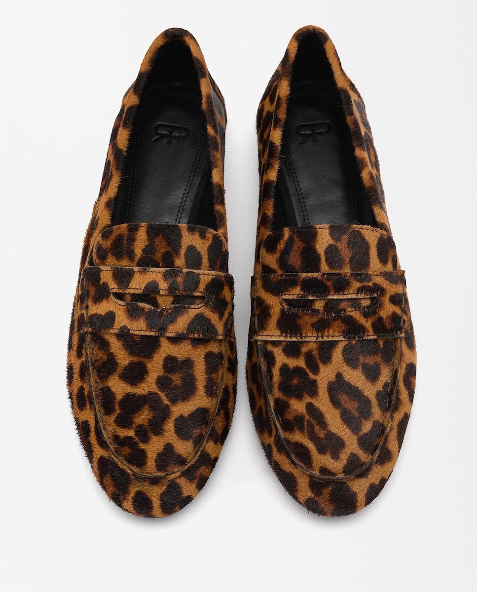 Mocasines de piel estampado animal print Parfois