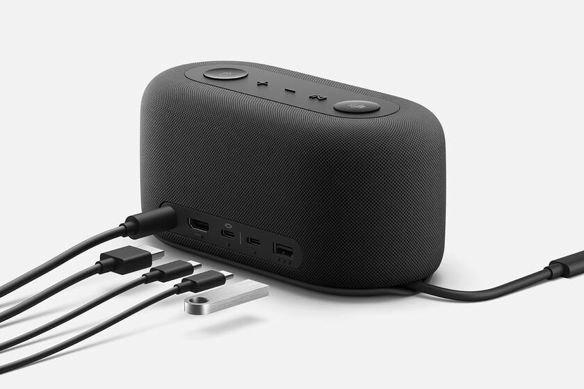 Microsoft Audio Dock - Stazione Di Ricarica E Speaker Con Microfono, Nero Opaco (IVF-00001)