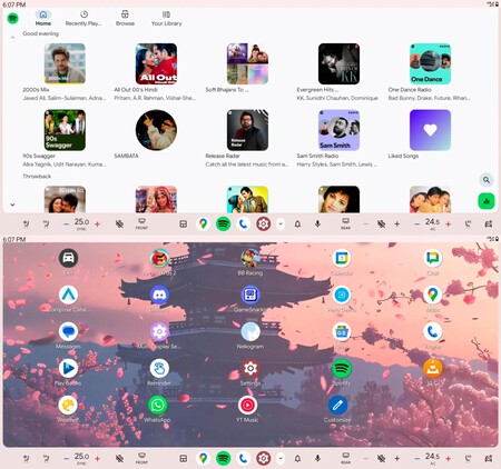 Interfaz completamente clara de Android Auto 14.3. Capturas de Android Authority