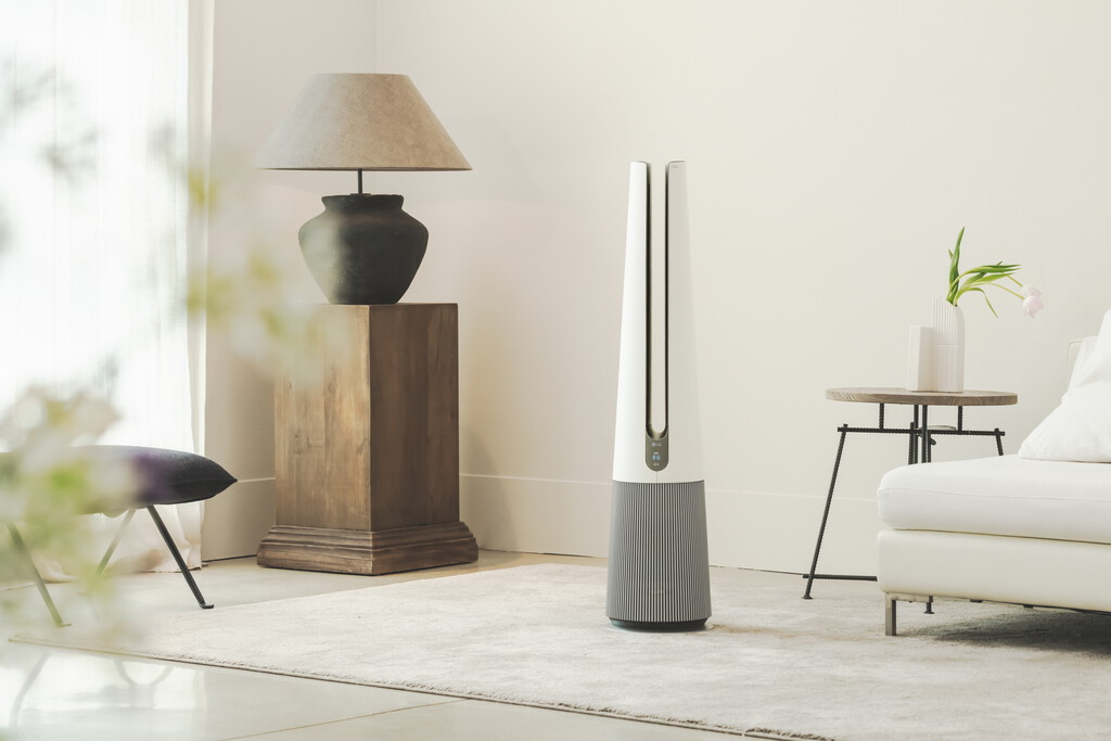 El nuevo purificador de aire de LG viene con filtros HEPA, limpieza por luz ultravioleta y función calefactor