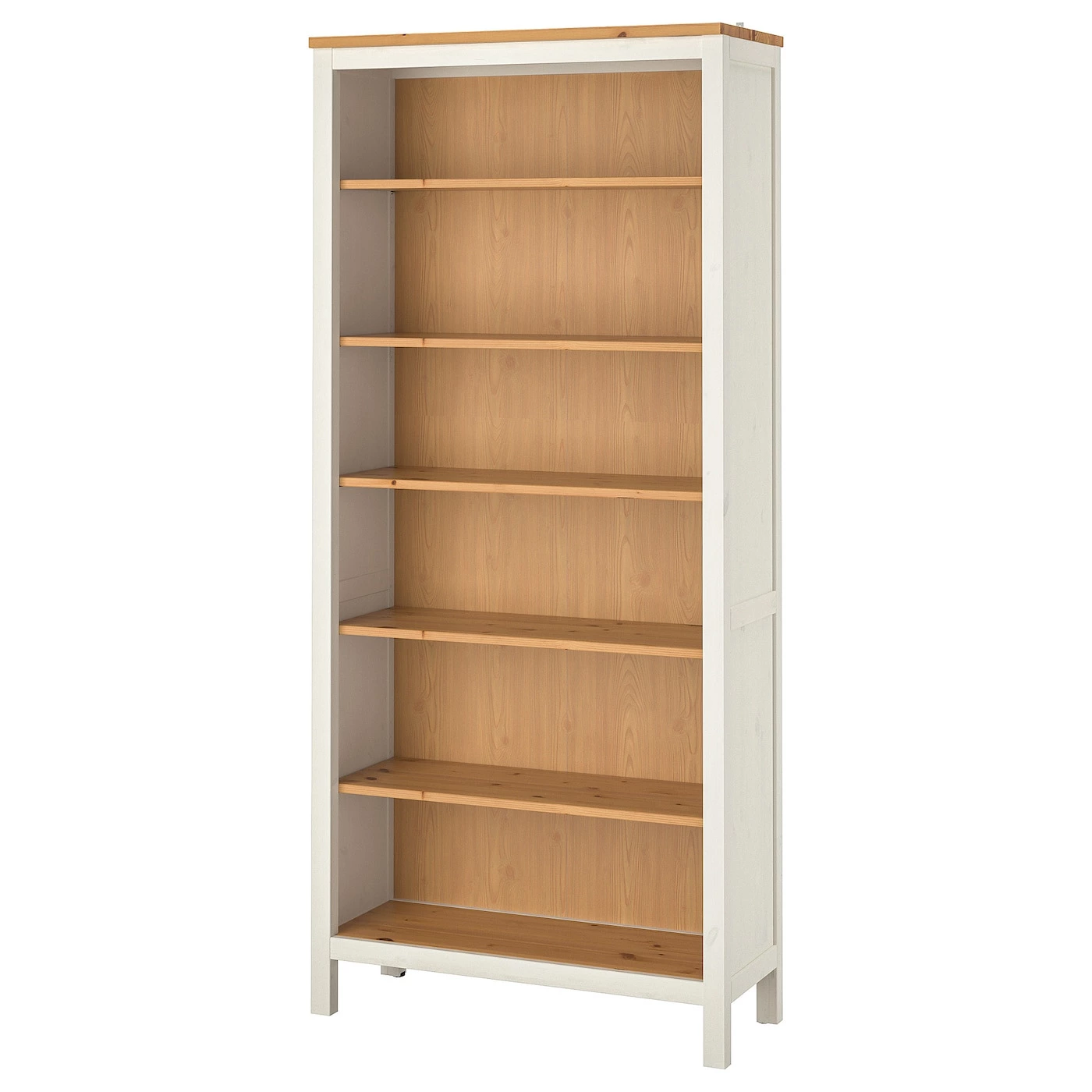 Librería, tinte blanco/marrón claro Hemnes