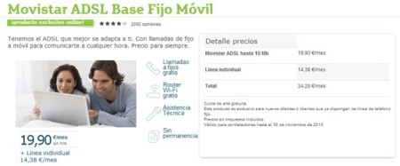 Movistar ADSL Base, la conexión con precio definitivo y sin permanencia de Movistar