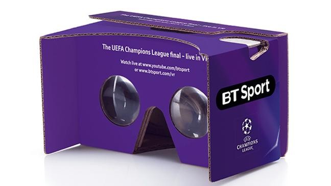 Gafas de realidad virtual ofrecidas por BT Sport con motivo de la final de la UEFA Champions League