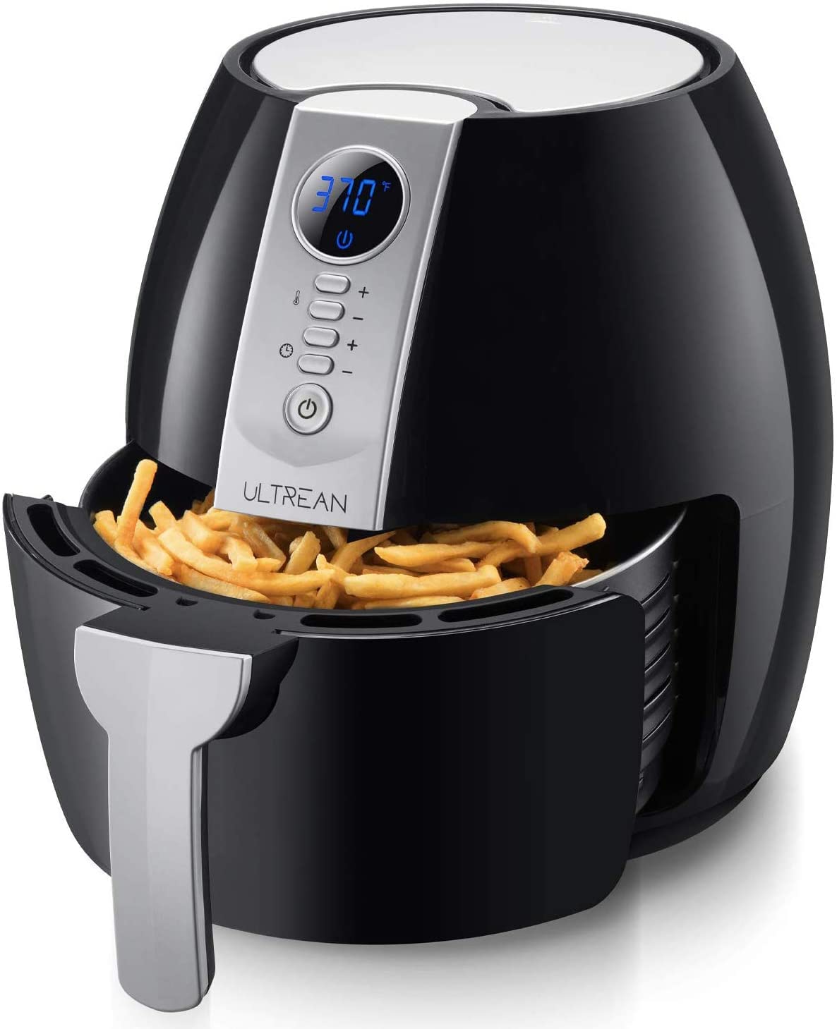 Ultrean Freidora sin Aceite, Freidora Aire 4L, Air Fryer con Pantalla LCD Digital, Sarten Antiadherente, Temperatura y Tiempo Ajustable, sin BPA ni PFOA, 1500W