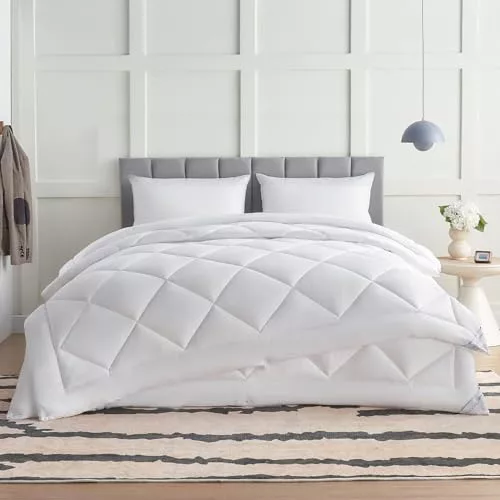 WAVVE Edredón Relleno Nórdico Cama 150 4 Estaciones - Bedding Edredón Reversible Doble 150+300 gr/m² de 240x220 cm Fibra Suave y Antiacaro, Caliente y Cómodo Blanco