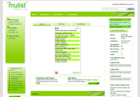 Mulist, crea y comparte todo tipo de listas