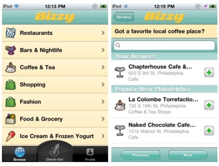 Bizzy para iPhone, un concepto diferente para hacer "check-in"