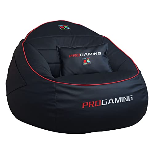 DECORESTOR Puff Gamer Gigante con Relleno Incluido - Bean Bag XXL Rojo