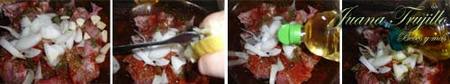 Preparación de conejo en adobo al horno