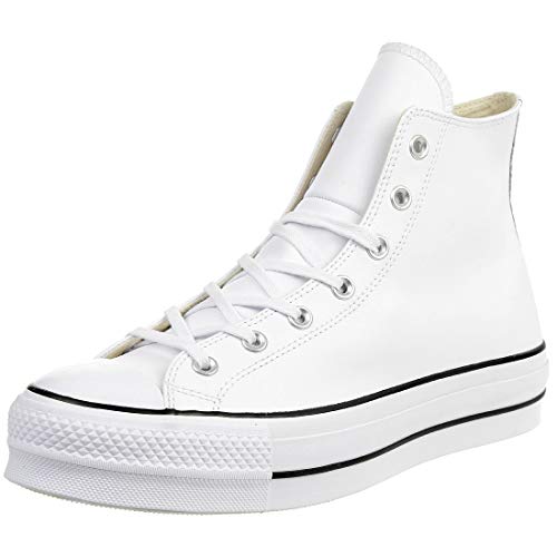 Converse Chuck Taylor CTAS Lift Clean Hi, Zapatillas Altas Mujer, Blanco White, 38 EU