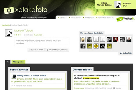 La página de usuario en Xataka Foto, conócela