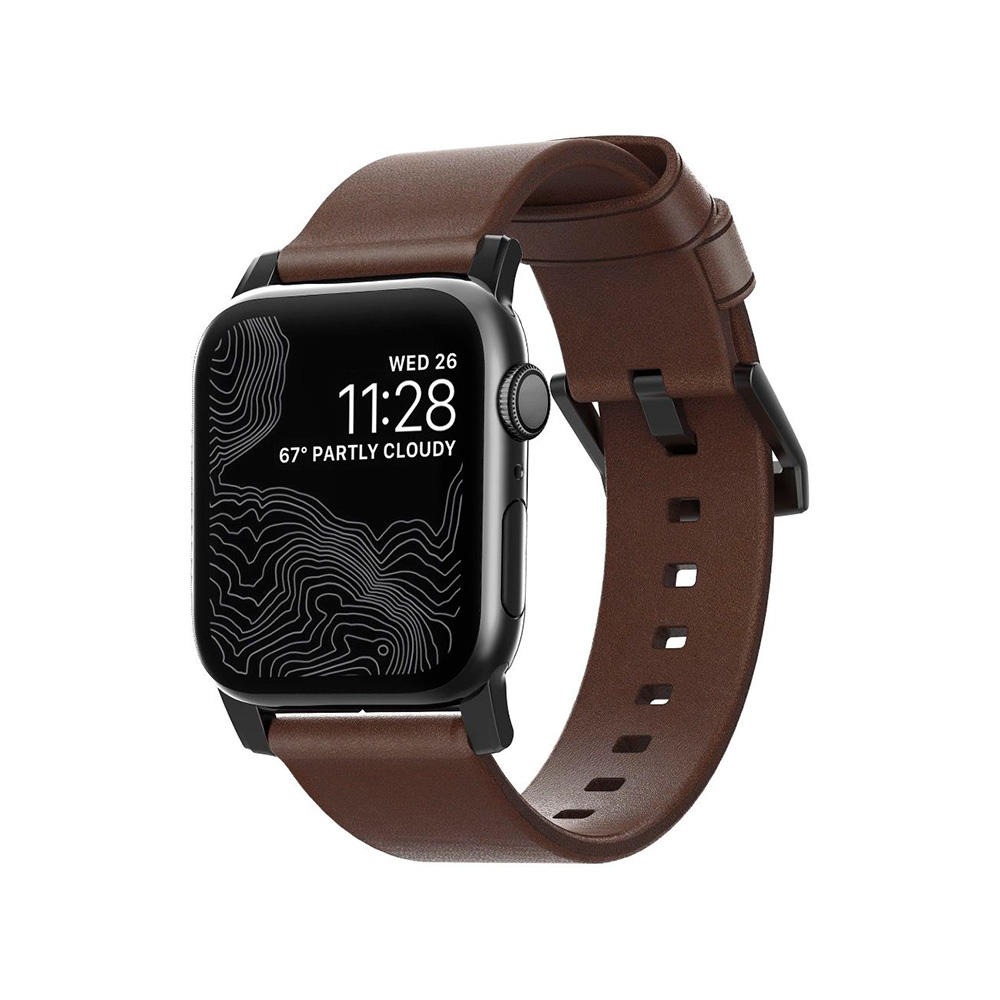 Nomad Modern Leather Correa Apple Watch 38mm/40mm Marrón (hebilla negra)