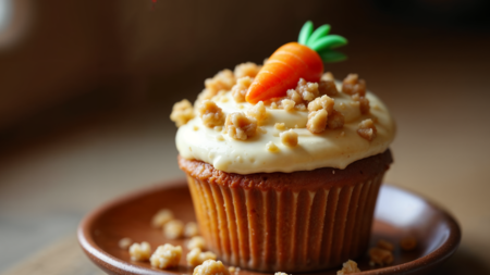 Cupcakes esponjosos de pastel de zanahoria con betún de queso crema: irresistibles y listos en minutos
