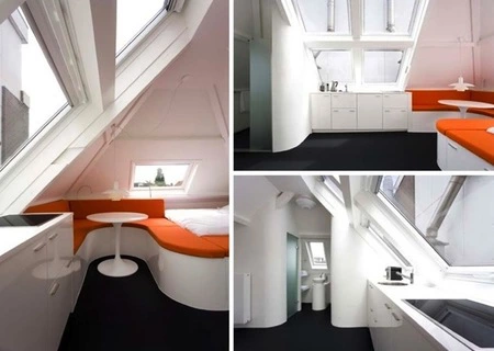 Micro apartamentos de treinta metros cuadrados y con techos abuhardillados