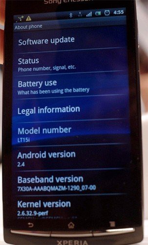 Android 2.4 en un Sony Ericsson Xperia Arc