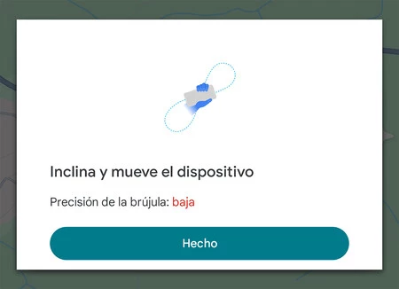 Aviso de fallo de brújula en Google Maps