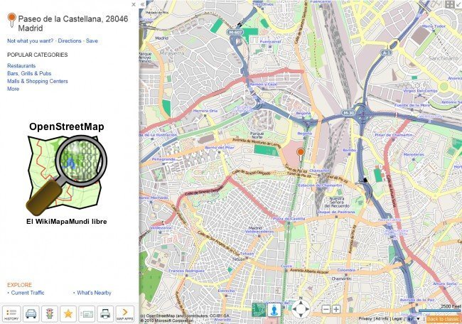 Bing añade capa de Open Street Maps