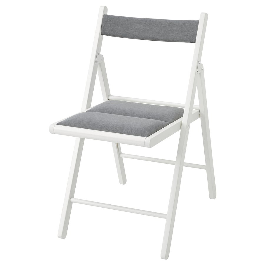 FRÖSVI - Silla plegable, blanco/Knisa gris claro