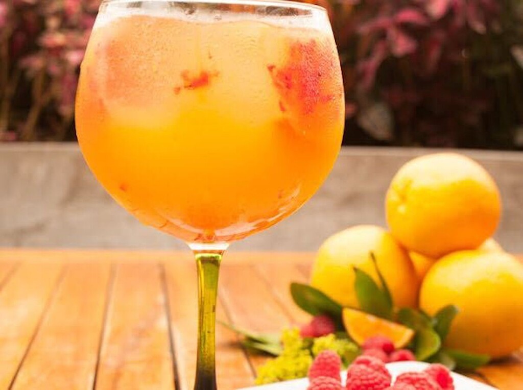 Pasión & Tonic: gin con puré de maracuyá, frambuesa, mandarina y cardamomo una receta de bebida refrescante para para celebrar el Día Internacional del Gin & Tonic