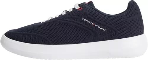 Tommy Hilfiger Hombres TH Modern Lightcup Knit FM0FM05886 Low Top, Azul, 6.5