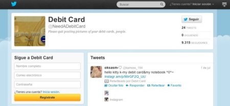 Demostrando la ingenuidad humana en las redes sociales: el caso @needadebitcard