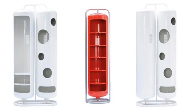 Muebles de almacenaje con forma cilíndrica