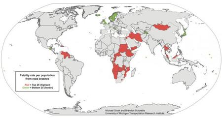 Países peligro conducir