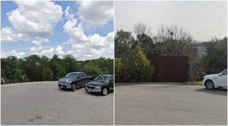 Vista do Street View de zona próxima à mansão associada a Elon Musk: antes das reformas (2018) e depois (2024)
