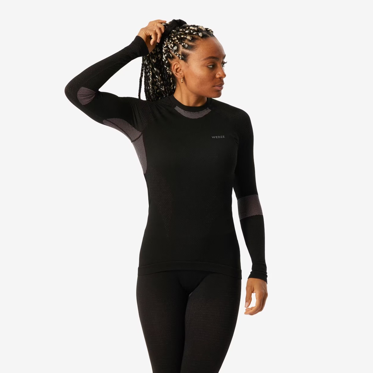 Camiseta térmica interior de esquí y nieve seamless Mujer Wedze BL500