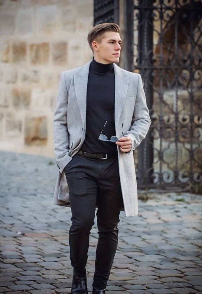 Cuello Alto Sueter Hombre 2020 Outfit Jersey Cuello Alto Blanco