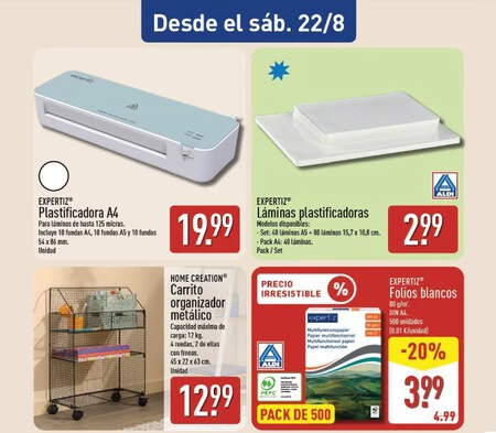 Carrito Organizador Metalico Home Creation Folleto Aldi