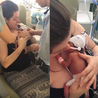 El hermoso y emotivo vídeo en el que una madre abraza a su bebé prematuro por primera vez
