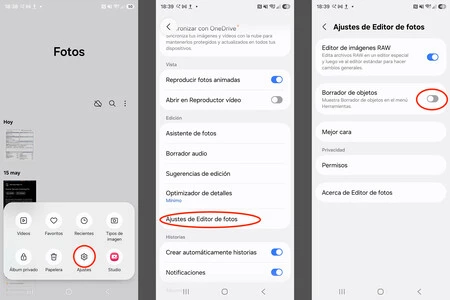 Ajjustes Borrador De Objetos