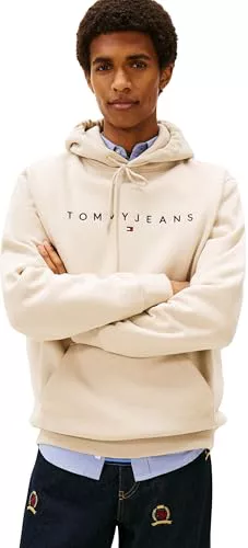 Tommy Jeans TJM REG Linear Logo Hoodie Sudadera con Capucha para Hombre