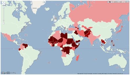La diplomacia británica crea su mapa mundial del peligro