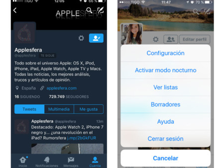 Twitter anuncia la llegada del modo nocturno en iPhone y iPad